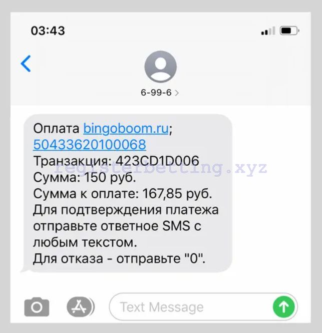 Пополнение через мобильного оператора Бетбум